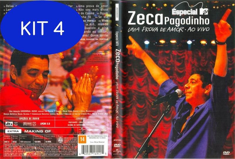 Kit 4 Dvd Zeca Pagodinho: Uma Prova De Amor Especial Mtv